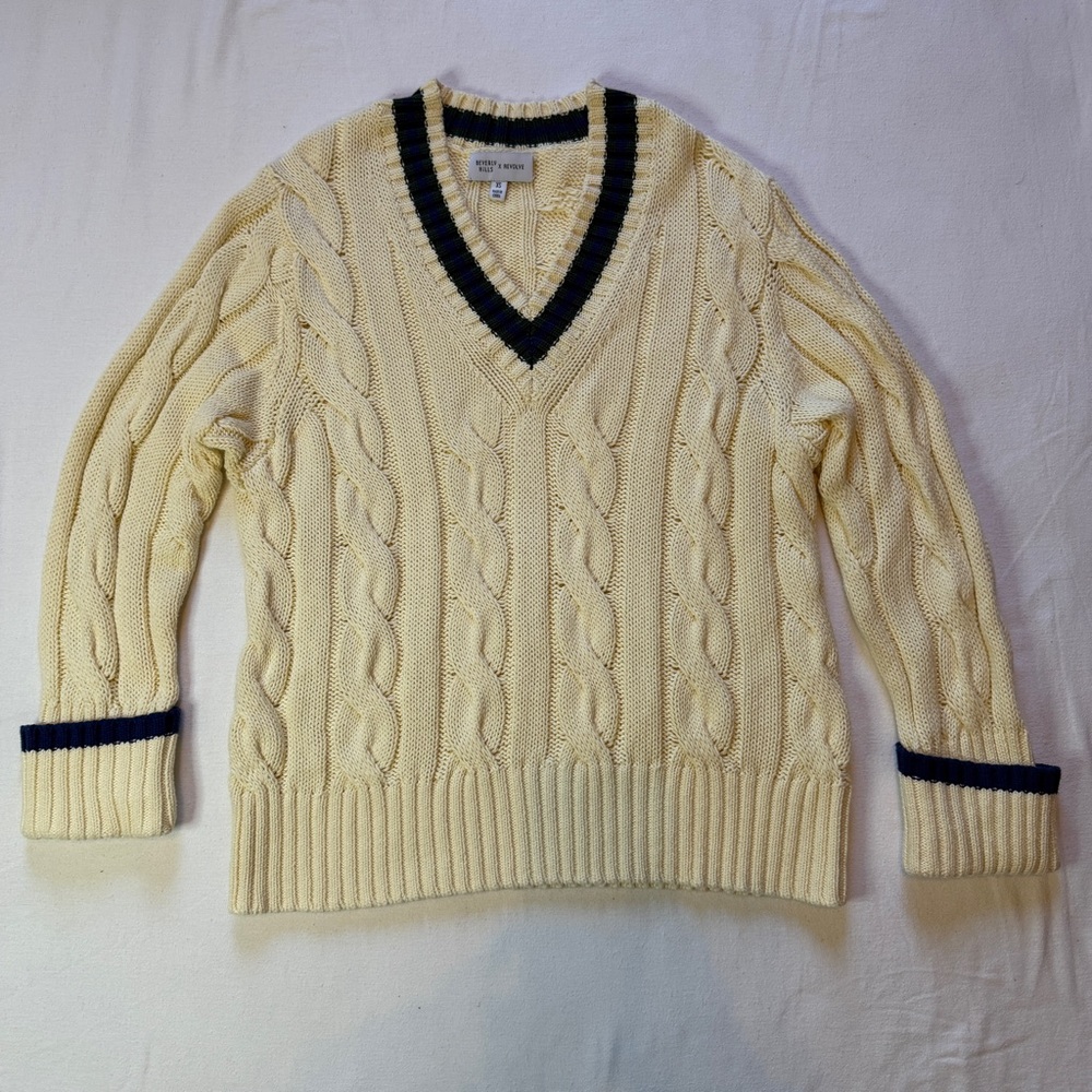 Beverly Hills‎ X Revolve Cable Knit Sweater Ivory XS